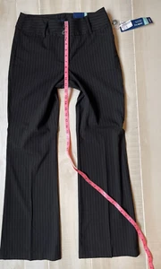 Pantalones de vestir Reitmans pierna ancha negros ajuste perfecto a rayas talla 9 para mujer nuevos con etiquetas - Imagen 1 de 5