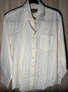 Vintage 1960/70s Cascade Men’s Medium Geometric Polyester Long Sleeve Shirt - Picture 1 of 7