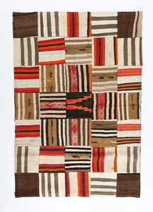 Turkish Flatweave vintage Area Kilim Patchwork, High Quality Kilim Patchwork - Imagen 1 de 10