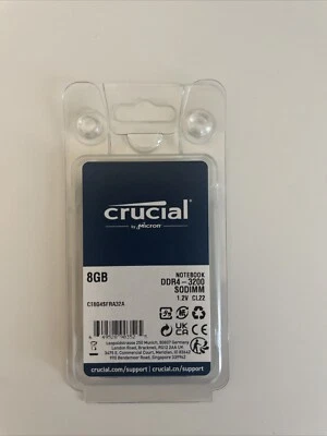 Crucial 8GB (1x8GB) 3200MHz 260-Pin SO-DIMM DDR4 Modulo RAM (CT8G4SFRA32A) - Immagine 1 di 2