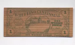Original 1936 Wheeling WVA Centennial WOODEN NICKEL - Picture 1 of 2