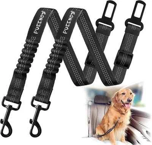 2 Pack Dog Seat Belt Adjustable Dog Car Seatbelts Pet Vehicle Safety Harnesses - Picture 1 of 7
