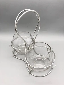 EDWARDIAN STERLING SILVER & GLASS PRESERVE SET, NORTON & WHITE, BIRMINGHAM, 1907 - Picture 1 of 6