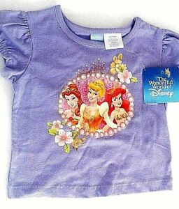 Princess girl's purple t-shirt 12 months  