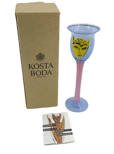 Calice vetro artistico vintage Kosta Boda "OPEN MINDS" Ulrica Hydman Vallien scatola originale - Foto 1 di 7
