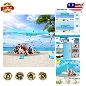 Lightweight Pop Up Beach Canopy - 10x10 FT Tent with Enhanced Stability for 6-12 - Picture 1 of 11