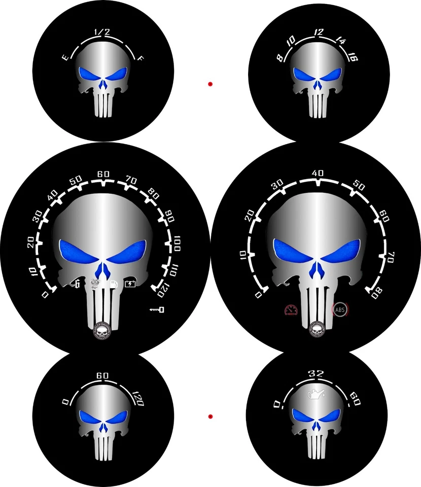 Harley Davidson ST Glide, FLTRX Road Glide Custom Gauge 05- 13 Blue Strip Pun Foto 1 de 1