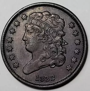 1832 CLASSIC HEAD HALF CENT DT3P - Picture 1 of 6