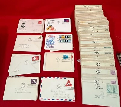 US STAMPS LOT OF 500+ 1940-1970 FDC - RD - WITH BONUS - Image 1 of 2