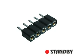 200pcs 1x5 Round Female Pin Header gold machined straight2,54mm 801-93-005-10-01 - Bild 1 von 2