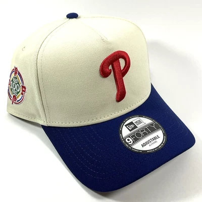 New Era Philadelphia Phillies Cream Exclusive 9FORTY A-Frame Snapback Hat Cap - Image 1 of 4
