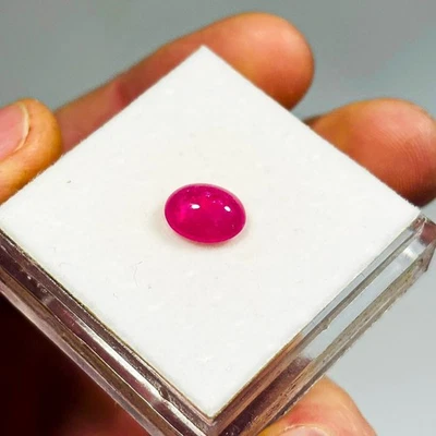 Piedra preciosa ovalada cabujón África rubí rojo natural de 3 quilates 10x8 mm E0-1453 Foto 1 de 4