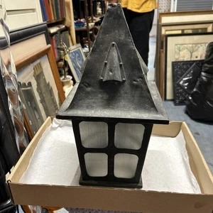 Antique Witch Hat Edwardian Bungalow In/out Light Fixture Sconce Solid Copper - Picture 1 of 7