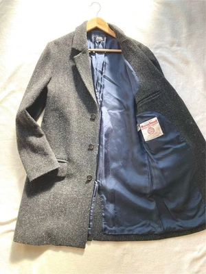 A.P.C Harris Tweed Tweed Chester Coat Charcoal Gray S - Image 1 of 4