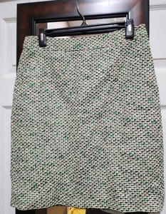 Kate Spade Skirt The Rules Pencil Skirt Size 6 Green Blue Tweed Classic - Picture 1 of 9