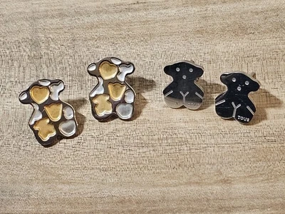 Lote de dos aretes Tous Bear de acero inoxidable Foto 1 de 4
