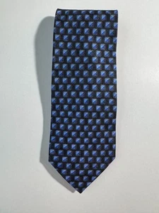 ERMENEGILDO ZEGNA BLACK BLUE PATTERN 100% ITALIAN SILK NECK TIE 62" BEAUTIFUL! - Bild 1 von 3