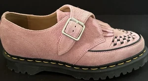 Dr. Doc Martens Ramsey Creepers Suede Kiltie Buckle Pink Loafers Women 10 Men 9 - Picture 1 of 5