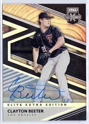 2020 Elite Extra Edition Clayton Beeter On Card Auto #66 Dodgers  - Image 1 of 2