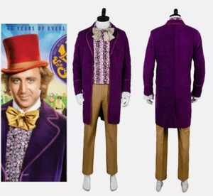 Willy Wonka and the Chocolate Factory Gene Wilder 1971 Halloween Cosplay Costume - Picture 1 of 7