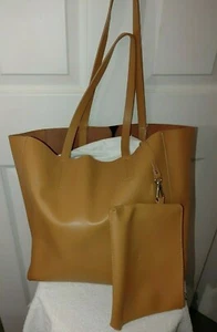 Co-Lab Christopher Kon Genuine Leather Tote with Pouch - Tan - Picture 1 of 11
