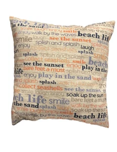 HANDMADE 18 X 18 ACCENT THROW PILLOW~BEACH - Picture 1 of 1