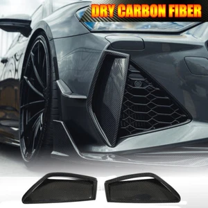 For Audi RS6 RS7 C8 Avant 2019-24 Dry Carbon Front Bumper Air Scoop Inserts Vent - Picture 1 of 15