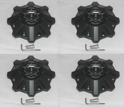 4 CAP DEAL TIS SATIN BLACK WHEEL RIM CENTER CAP 6056B212 S1209-08 6056K84-TIS - Image 1 of 3