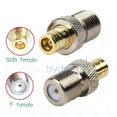 SMB female to F female connector adapter plug jack Coax Coaxial Koaxial bydpete - Image 1 of 2