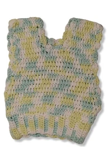 HANDMADE Crochet Child's Sweater Vest Mom & Me Matching VTG Yellow Mint Green - Picture 1 of 8