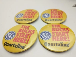 GE Quartzline Button Qty 4 Advertising Promotion Vtg - Picture 1 of 7