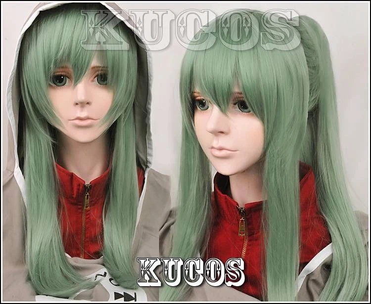 Peluca + Gorra Para Cosplay Kagerou Project Kido Tsubomi 3 Colores Larga Recta Verde Foto 1 de 4