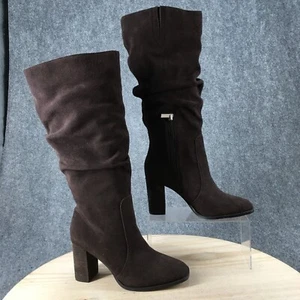 Splendid Boots Womens 8.5 M Gloria Tall Riding Heels SD2GLA31 Brown Suede Zip - Picture 1 of 17