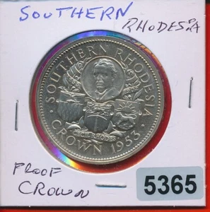 SOUTHERN RHODESIA - 1953 RARE PROOF CROWN - K27 - #5365 - Picture 1 of 2