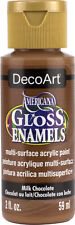 Americana Gloss Enamels Acrylic Paint 2oz-Milk Chocolate, Pk 6, Deco Art