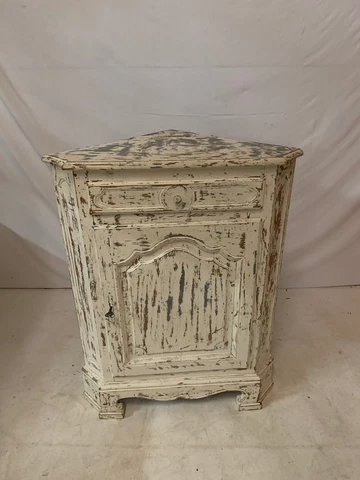 Antique French Provincial Painted Corner Cabinet Distressed Shabby Farmhouse Cover