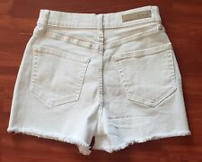 New Cello Womens High Rise Fray  Denim Shorts pure White Size s