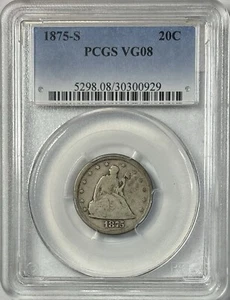 1875-S Seated Liberty 20C PCGS VG-8 - Picture 1 of 2