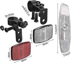 6 PCS Bike Front and Rear Reflectors Kit Bicycle Light Reflectors Bike Safety - Picture 1 of 7