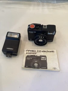 Agfa OPTIMA 335 Sensore Elettronico Con Flash 35mm Pellicola Fotocamera Con Istruzioni - Foto 1 di 9