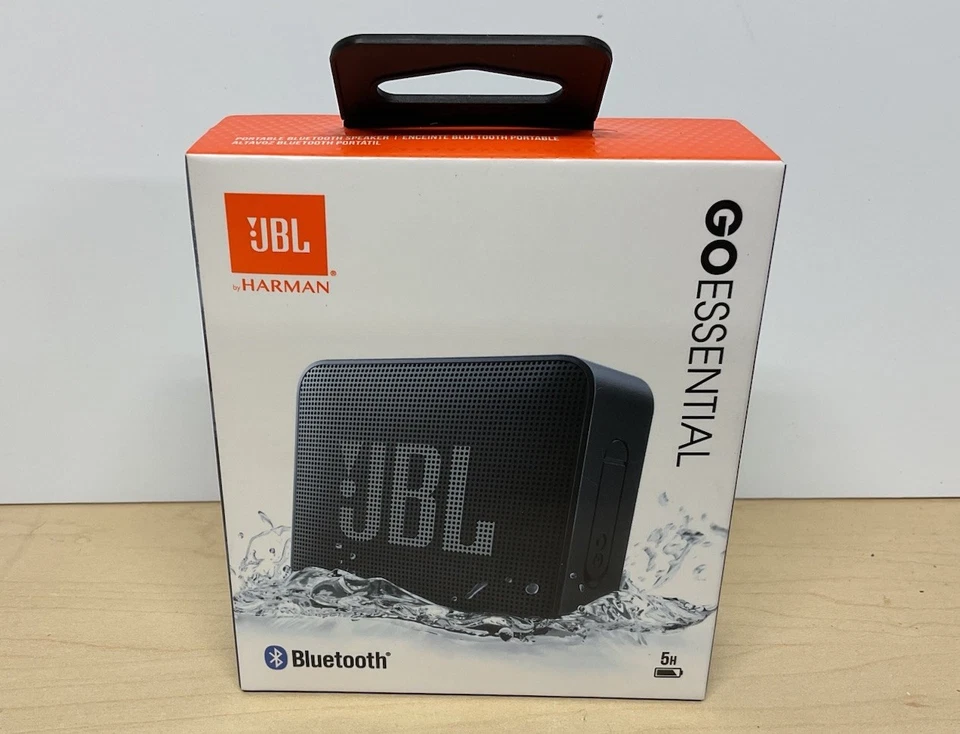 JBL Go Essential Wireless Bluetooth Portable Waterproof Speaker Solid Black