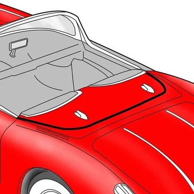 1956-1962 C1 Corvette Convertible Deck Lid Protective Film Black - Image 1 of 2