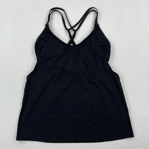 Athleta Tank Top Black Size XS Racerback Strappy Built In Visible Sports Bra - Picture 1 of 7
