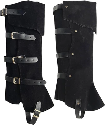 Capas de perna de pirata medieval e renascentista acessórios de fantasia de couro sintético stea - Imagem 1 de 4