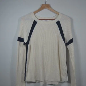 Feel The Piece Terre Jacobs Varsity Ribbed White Sweater Size XS/S - Picture 1 of 5
