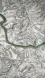 1840 Suisse/Italie Orsières Aosta Handcoloured Lithographiée Carte - Picture 1 of 2