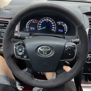 Cubierta personalizada para volante de automóvil gamuza para Toyota Camry 2012-2014 envoltura de dirección - Imagen 1 de 6