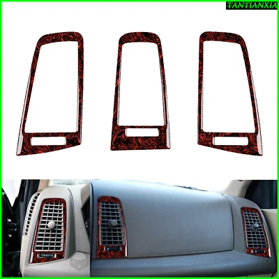 For Cadillac CTS 2003-2007 Red Lava Wood Grain Interior Dashboard Air Vent Trim Foto 1 de 4