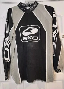 Vintage 90s Axo Motocross Jersey Shirt All Cotton Red Racing Size XL 1224A93 - Picture 1 of 7