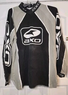 复古 90 年代 Axo 摩托车越野球衣全棉红色赛车尺寸 XL 1224A93 — 第 1/4 张图片